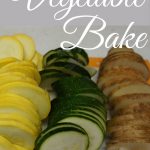 Summer vegetable bake is a great way to use up those summer veggies. Tomato, squash, zucchini and potato.