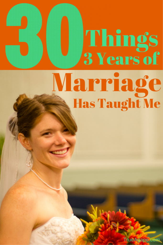 30 things 3 years of marriage has taught me
