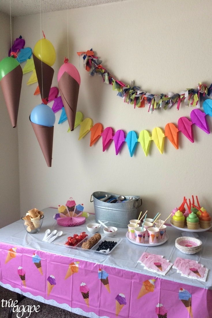 Who needs cake when you can have an ice cream party?! My toddler requested an ice cream party so that's what we did!