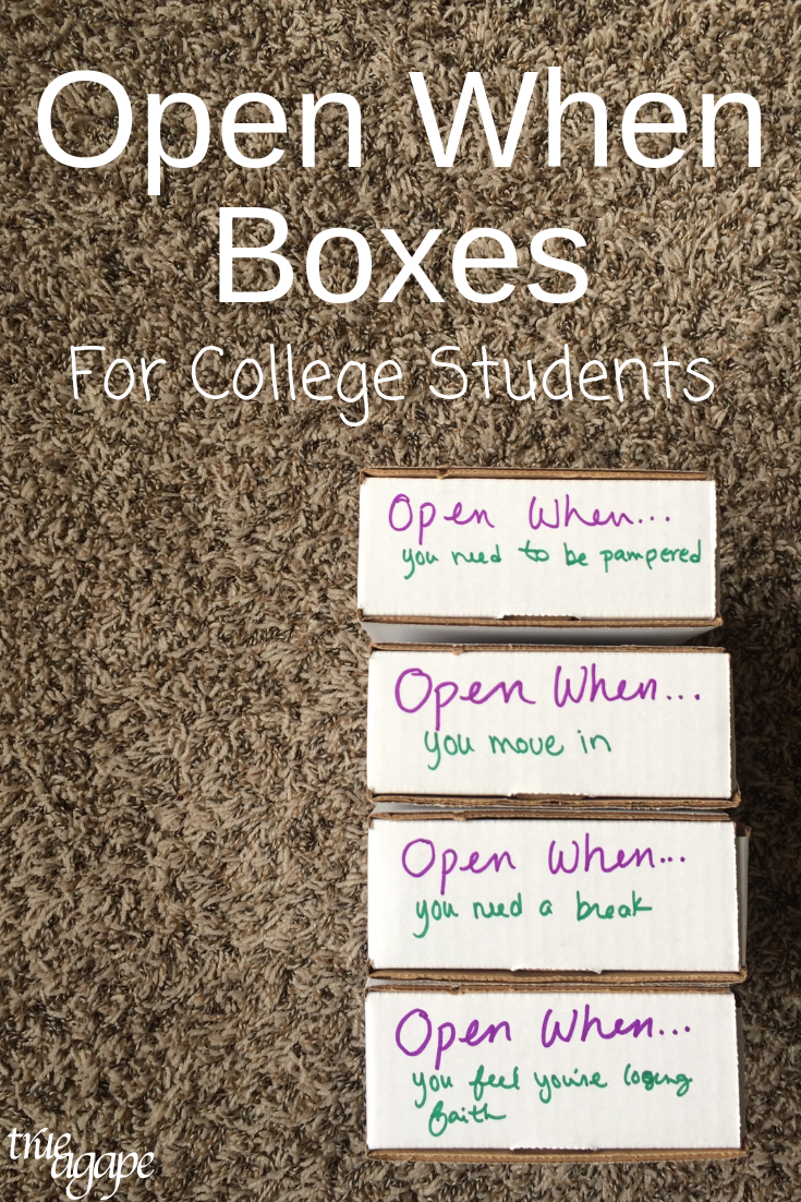 Open when boxes for college students are gifts that keep giving all semester long. Check out the list of ideas now!
